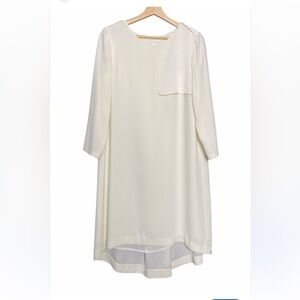 Club Monaco longsleeve sheath dress knee length lined ivory sz 6